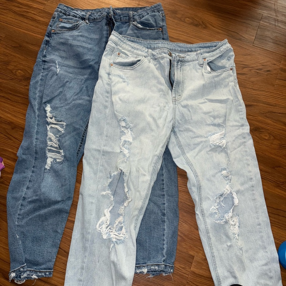 Wild Fable Blue Boyfriend Jeans Distressed Style